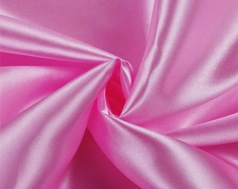 Candy Pink Charmeuse Satin Shiny Fabric, 58" Wide- Sold by The Yard