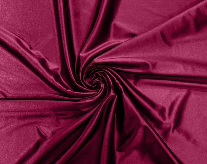 Fuchsia Heavy Shiny Satin Stretch Spandex Fabric/58 Inches Wide/Prom/Wedding/Cosplays.