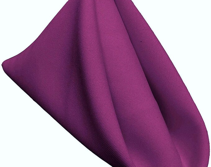 18 x 18 Inches Polyester Poplin Decorative Table Napkins, Party Supply - Pack of 12 - Magenta