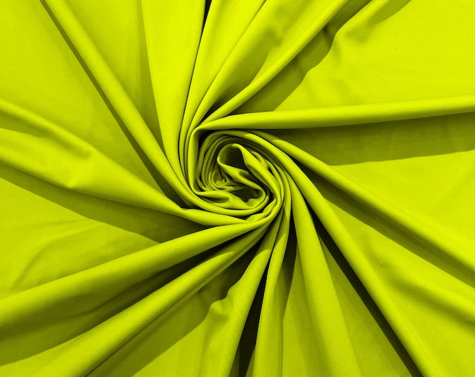 Neon Yellow Milliskin Nylon Spandex Stretch Dull Tricot Medium Weight Fabric for Apparel/4 Way Fabric/Swimwear/Activewear/Sportswear/Costume