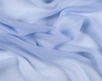 Sky Blue 58/60" Wide 100% Polyester Soft Light Weight, Sheer, See Through Chiffon Fabric Sold By The Yard.