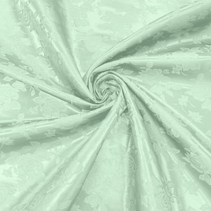 ★YESEYESEE★ SN Jacquard LS Sage Green YS243TTSLT03SGR Sage Green Flower Brocade Jacquard Satin Fabric, Sold by the