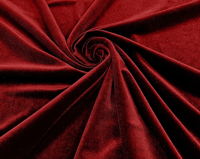 Red Stretch Velvet Fabric 58" Wide| Apparel Costumes, Sold By The Yard