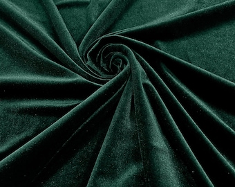 Hunter Green Stretch Velvet Fabric 58" Wide| Apparel Costumes, Sold By The Yard