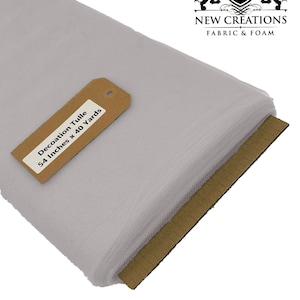 Silver 54&quot; Wide by 40 Yards Long (120 Feet) Polyester Tulle Fabric Bolt, for Wedding and Decoration.