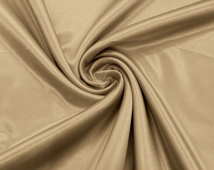 Khaki Crepe Back Satin Bridal Fabric Draper/Prom/Wedding/58" Inches Wide Japan Quality.