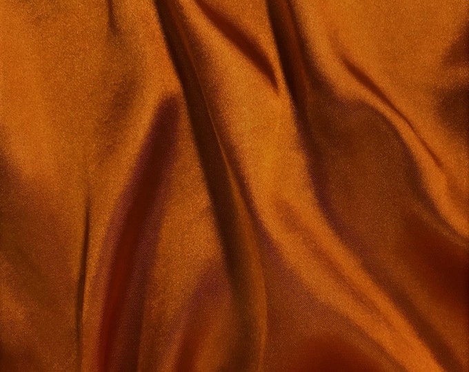 Cinnamon 58-59" Wide - 96 percent Polyester, 4% Spandex Light Weight Silky Stretch Charmeuse Satin Fabric by The Yard.