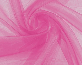 Hot Pink Crystal Organza Fabric, Sheer Polyester, 58/60" Wide | Cosplay Costumes, Skirts.