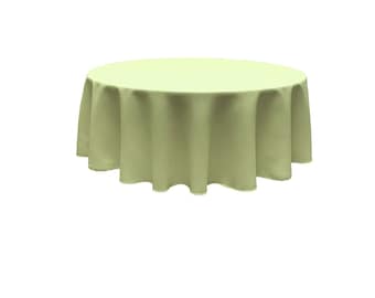 Sage Green - Solid Round Polyester Poplin Tablecloth Seamless.