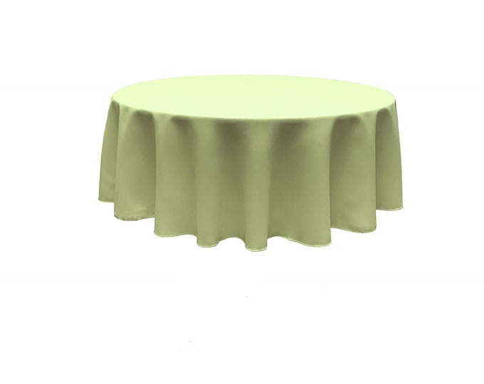 Sage Green - Solid Round Polyester Poplin Tablecloth Seamless.
