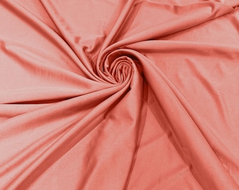 Coral Shiny Milliskin Nylon Spandex Fabric 4 Way Stretch 58" Wide Sold by The Yard