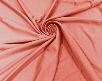 Coral Shiny Spandex Fabric 58" Wide| 4-Way Stretch Nylon, Swim & Costume.