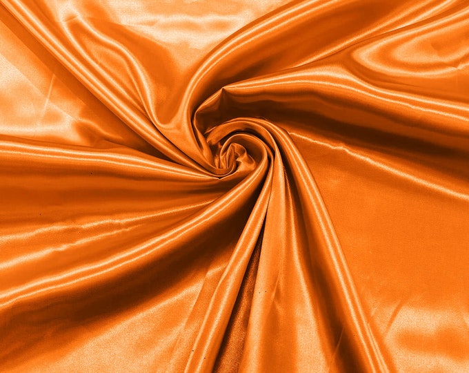 Orange Shiny Charmeuse Satin Fabric for Wedding Dress/Crafts Costumes/58” Wide /Silky Satin