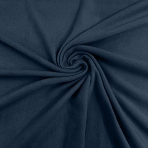 Coppen Blue Solid Polar Fleece Fabric Anti-Pill 58&quot; Wide Sold by The Yard.