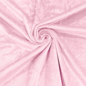 Light Pink Solid Smooth Minky Fabric for Quilting, Blankets, Baby & Pet Accessories, Pillows, Throws, Clothes, Stuffed Toys, Costume.