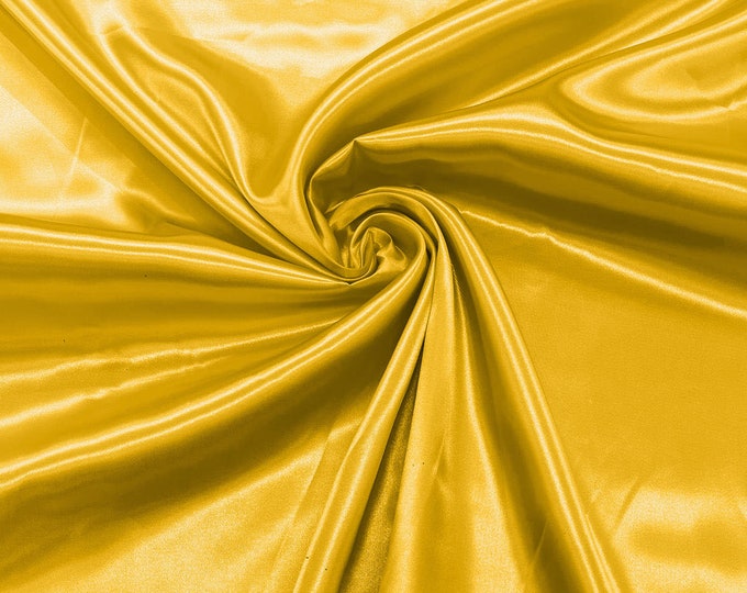 Yellow - Shiny Charmeuse Satin Fabric for Wedding Dress/Crafts Costumes/58” Wide /Silky Satin
