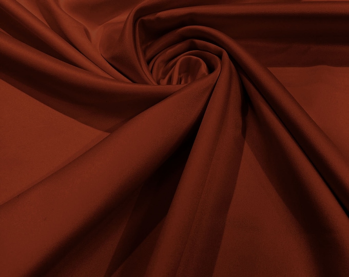 Rust - Matte L'Amour Satin (Peau de Soie) Duchess Fabric Bridesmaid Dress 58"-60" Wide/Costume/wedding.