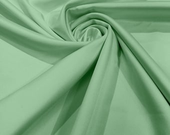 Mint Green Matte Lamour Satin Fabric (Peau de Soie) Duchess Bridesmaid| 58" Wide| Bridal Dresses.
