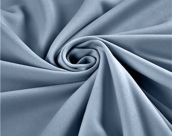 Dusty Blue Stretch Crepe Scuba Techno Knit Polyester Spandex Fabric for Bows, Top Knots, Head Wraps, Clothes, Costumes, Crafts