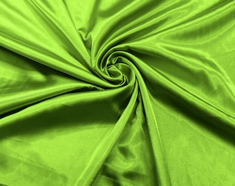 Lime Green Light Weight Silky Stretch Charmeuse Satin Fabric/60" Wide/Cosplay.