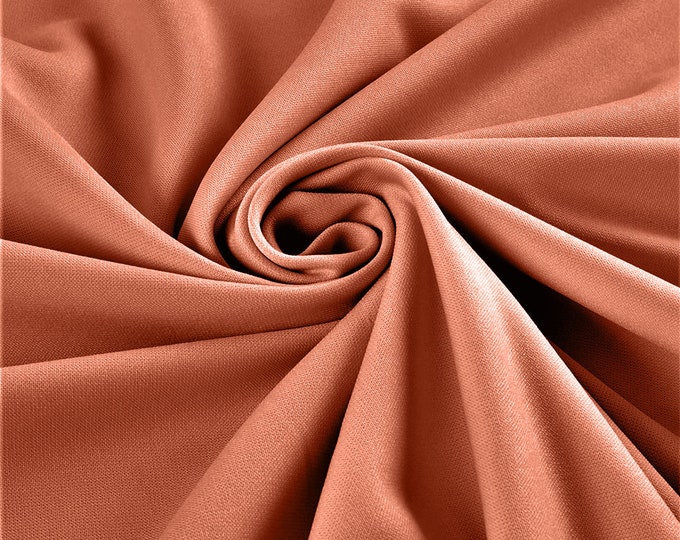 Salmon Stretch Crepe Scuba Techno Knit Polyester Spandex Fabric for Bows, Top Knots, Head Wraps, Clothes, Costumes, Crafts