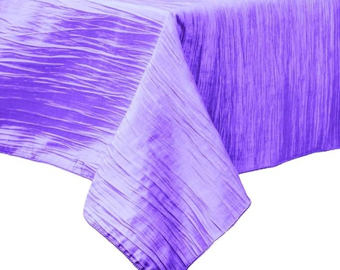 Lavender Square Light Weight Accordion Design Crushed Taffeta Seamless Table Overlay