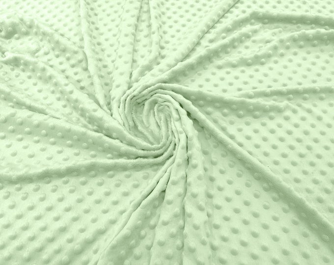 Sage 58" Wide 100%  Polyester Minky Dimple Dot Soft Cuddle Fabric SEW Craft Sold by The Yard.