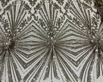 Gold diamond damask design on a 4 way stretch mesh-prom-sold by the yard.