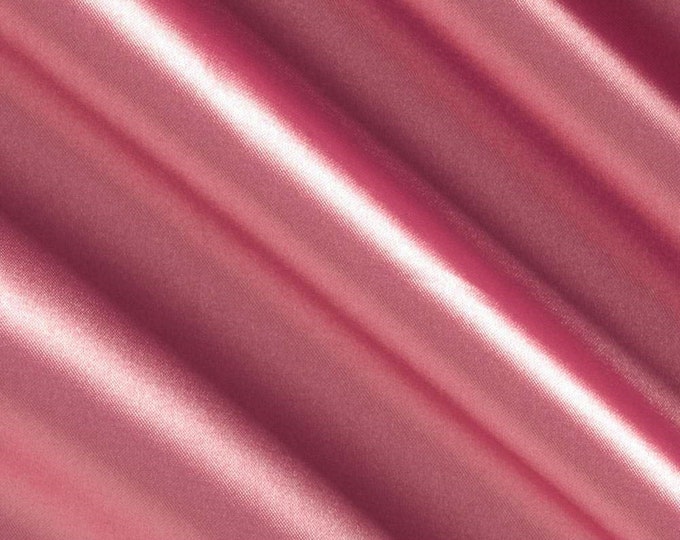 Dusty Rose 58-59" Wide - 96 percent Polyester, 4% Spandex Light Weight Silky Stretch Charmeuse Satin Fabric by The Yard.
