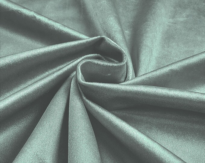 Grey 58"/60Inches Wide Royal Velvet Upholstery Fabric. Sold By The Yard.