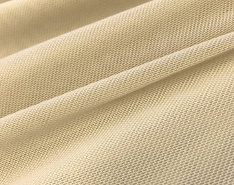 Champagne 58/60" Wide Solid Stretch Power Mesh Fabric Nylon Spandex Sold By The Yard.