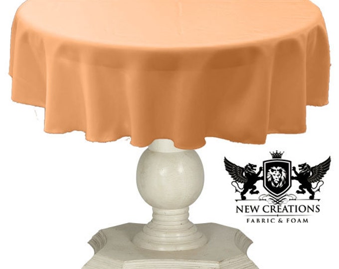 Tangerine Tablecloth Solid Dull Bridal Satin Overlay for Small Coffee Table Seamless.