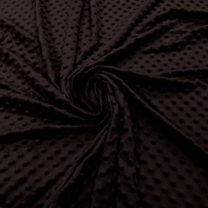 Chocolate 58&quot; Wide 100%  Polyester Minky Dimple Dot Soft Cuddle Fabric SEW Craft Sold by The Yard.