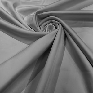Grey Matte Stretch Lamour Satin Fabric 58" Wide/Sold By The Yard. New Colors