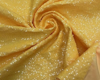 Yellow - Mini Glitz Sequins on a 4 Way Stretch Spandex Fabric- Sold by The Yard.