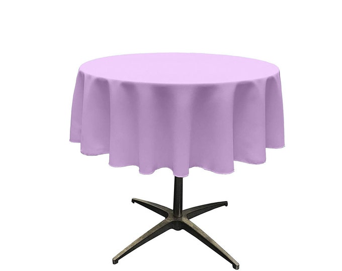 Lilac - Solid Round Polyester Poplin Tablecloth Seamless.