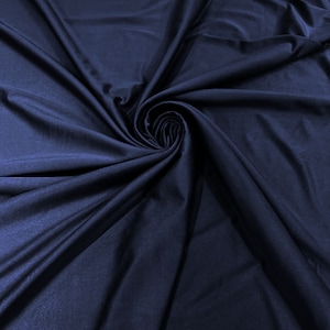 Navy Blue Shiny Milliskin Nylon Spandex Fabric 4 Way Stretch 58&quot; Wide Sold by The Yard