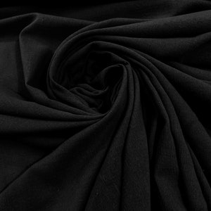 Black Muslin Crinkle Gauze Fabric, Cotton Gauze Swaddle Fabric, Fabric for Babies, Swaddle, dresses, Cheesecloth Fabric