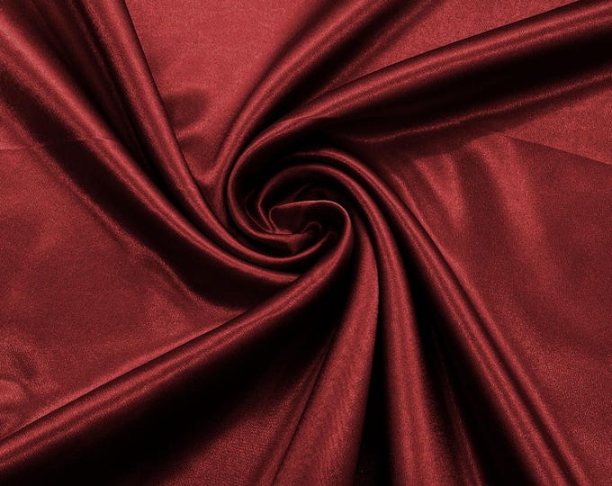 Burgundy Crepe Back Satin Fabric 58" Wide| Bridal| Prom| Nightgown| Wedding.