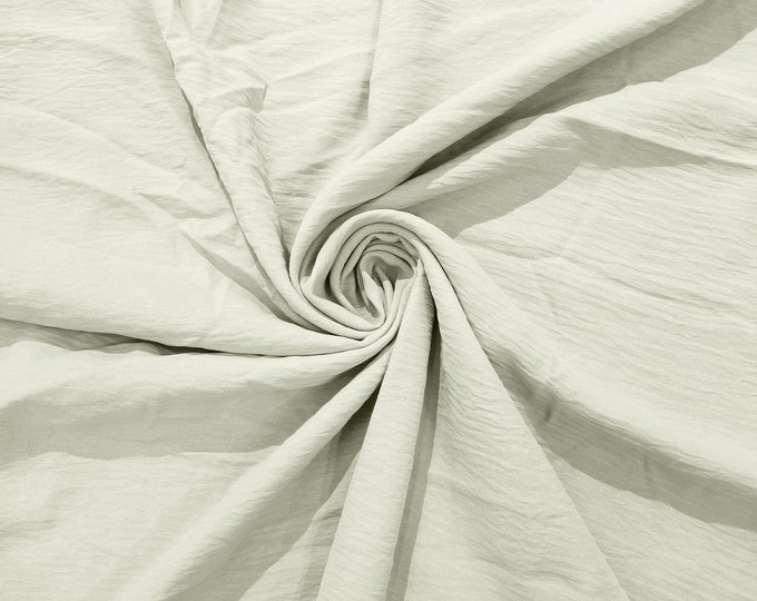 Ivory Air Flow Polyester Fabric for Dresses, 2 way stretch, Tops, Bottoms, Shawl, Scarf, Costumes, Crafts.