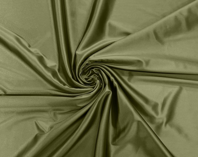 Sage Green Heavy Shiny Satin Stretch Spandex Fabric/58 Inches Wide/Prom/Wedding/Cosplays.