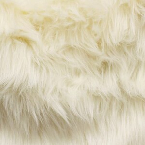 Shaggy Faux Fur Fabric by the Yard Ivory