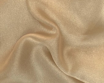 Champagne 58/60" Wide 100% Polyester Soft Light Weight, Sheer, See Through Crystal Organza Fabric Sold By The Yard.