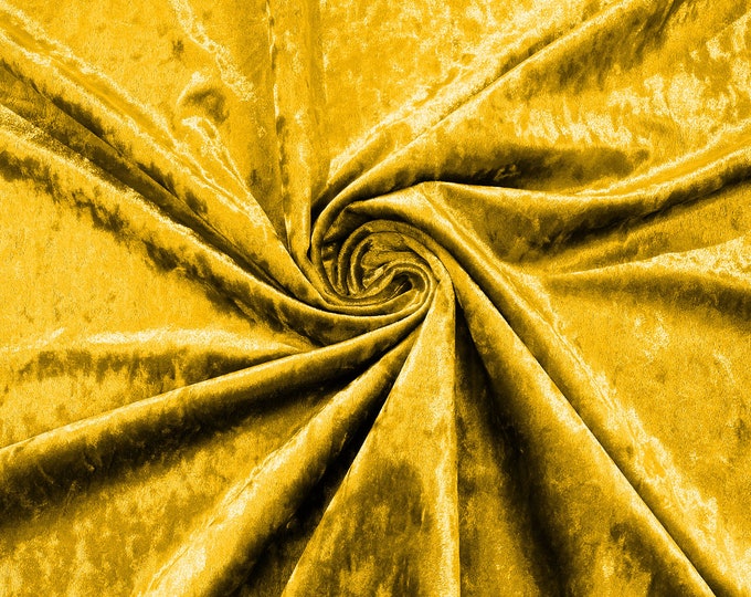 Yellow Stretch Crushed Velvet Fabric/58 Inches Wide/Cosplays.