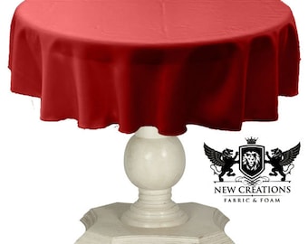 Red Tablecloth Solid Dull Bridal Satin Overlay for Small Coffee Table Seamless.