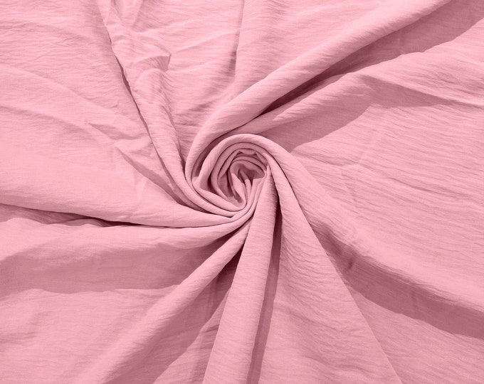Pink Air Flow Polyester Fabric for Dresses, 2 way stretch, Tops, Bottoms, Shawl, Scarf, Costumes, Crafts.