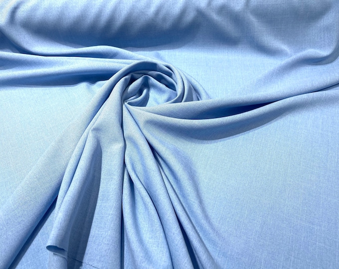 Light Blue Two-Tone Melange Poplin 58” Wide/ Polyester Poplin Fabric.