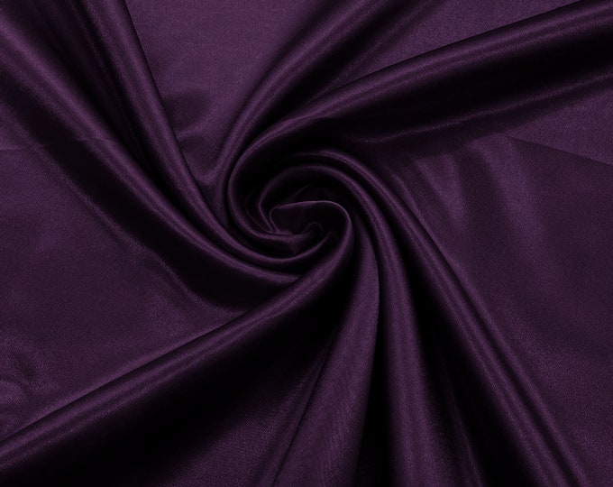 Plum Crepe Back Satin Bridal Fabric Draper/Prom/Wedding/58" Inches Wide Japan Quality.