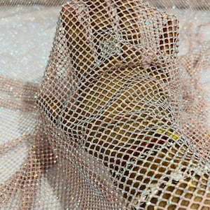 1 Yard Gold Indian Zari Crystal Stone Mirror Pearl Embellished Net