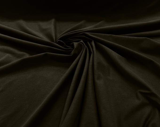 Dark Olive 58/60" Wide  Cotton Jersey Spandex Knit Blend 95% Cotton 5 percent Spandex/Stretch Fabric/Costume